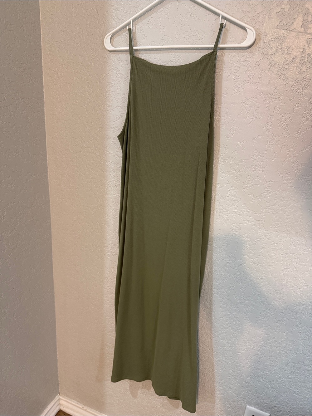 Old Navy Olive Green Maxi Slip Dress with Spaghetti Straps